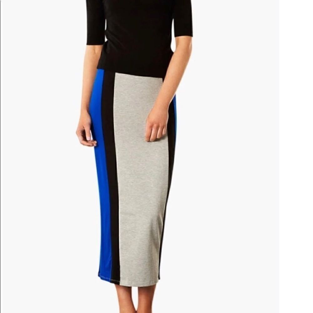 Topshop side stripe maxi cotton skirt (0)